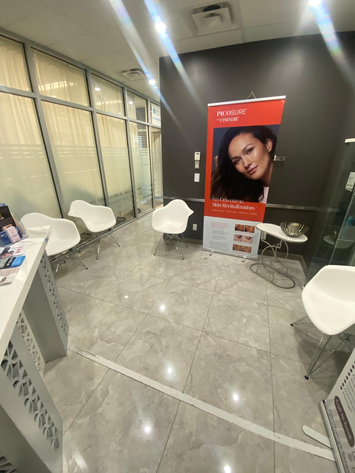 Beauty & Wellness clinic reception with PicoSure display